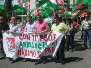 Los andalucistas junto con CGT en la manifestación del 1º de mayo
