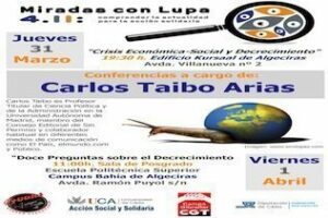 "Doce preguntas sobre el decrecimiento" en el Kursaal y en la Politécnica