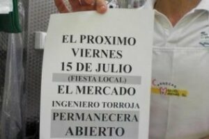 El mercado central de abastos abrirá el día 15, fiesta local