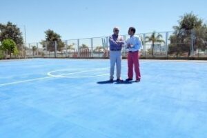 El Consistorio renueva la pista deportiva del estadio Enrique Talavera