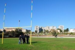 El estadio de atletismo Enrique Talavera", preparado para la práctica del rugby