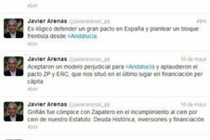 Arenas responde a través de su Twitter las palabras de Griñán en su blog