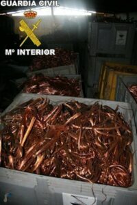 Cuatro detenidos por robo de cobre al ser reconocidos por la Guardia Civil y seguirlos