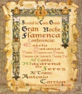 Actuación en la Sociedad del Cante Grande mañana en Algeciras