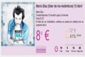 Mario Díaz, líder de los Aslándticos en concierto este viernes