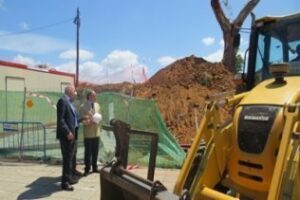 Landaluce y Ramos visitan las obras de construcción del nuevo edificio del Consorcio de la Zona Franca