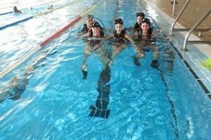 Bautismo de buceo de la mano de Turismo