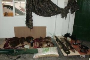 La Guardia Civil interviene piezas de caza mayor y armas en un doble fondo de un vehículo