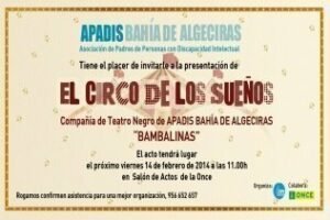 Apadis Bahía de Algeciras y su compañía de teatro negro Bambalinas presentan su nueva obra El circo de los sueños"