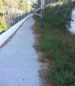 Los andalucistas denuncian el estado del entorno de la escuela "Los navegantes" en San José Artesano