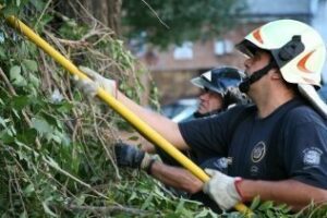32 salidas de bomberos por el temporal en el campo de Gibraltar