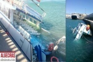 Se hunde un barco de avistamientos tras colisionar con otro en el puerto de Tarifa