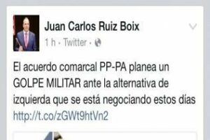 Ruiz Boix califica el acuerdo de Mancomunidad PP-PA como un golpe militar"