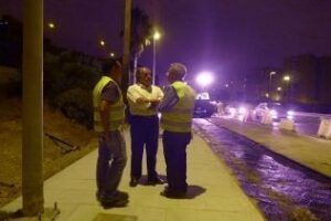 Inicio de asfaltado de los ramales del nudo de Pajarete