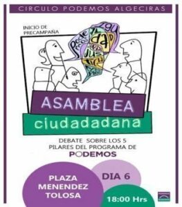 Podemos inicia su campaña en Algeciras con una exposición y debate en el centro