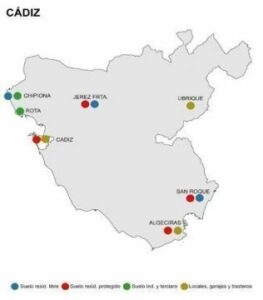 La Junta pone en el mercado más de 202.400 metros cuadrados de suelo residencial e industrial en la provincia de Cádiz