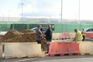 Las obras de la glorieta de Ojo del Muelle están a un 70 por ciento de su ejecución