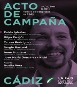 Podemos realizará un acto con Iglesias y Errejón en Cádiz