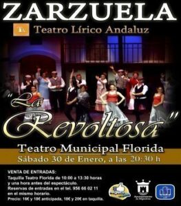 Programación cultural municipal de la semana, la zarzuela "plato estrella"