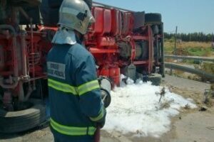 Accidente "con propano" en la N-4