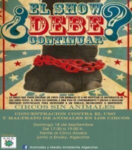 Este Domingo en Algeciras concentración frente al circo Alaska