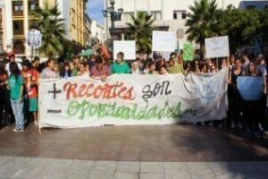 La manifestación estudiantil en Algeciras dice "NO" a los recortes