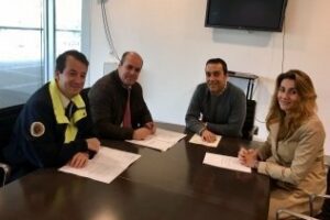 Reunión para ultimar el convenio entre el Consorcio de Bomberos y la AGI