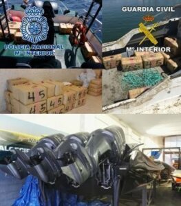 Ocho detenidos y 1.200 kilos incautados al desmantelar una red que utilizaba barcos nodriza