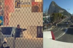 Tensión en la frontera de Gibraltar literalmente está apuntando al chico" VIDEO