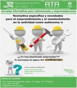 El 3 octubre tendrán lugar unas Jornadas informativas para autónomos y emprendedores