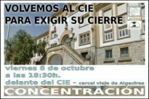 El viernes 6 de octubre los colectivos volverán a exigir el cierre del CIE de Algeciras
