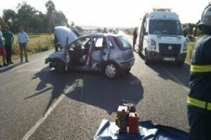 Un turismo y un remolque colisionan en la carretera N-IV