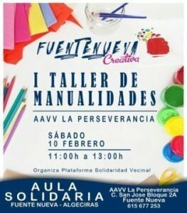 Este sábado será el I Taller de Manualidades Fuente Nueva Creativa en Algeciras