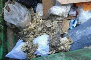 Tela con las toallitas