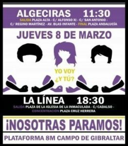 El Área de la Mujer de IU invita a la ciudadanía a participar en la huela feminista del 8 de marzo