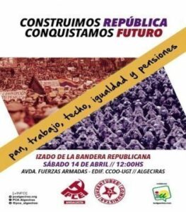 El Partido Comunista reivindicará la III República el próximo 14 de abril en Algeciras