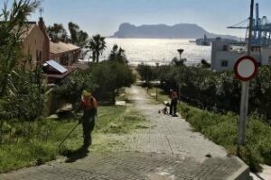 Parques y Jardines desbroza el acceso a la Playa de La Concha en Villa Constancia