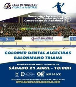 El Colomer Dental Algeciras enfrentará al BM Triana en el Pabellón Ciudad de Algeciras