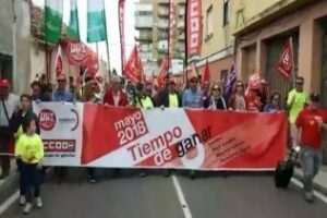 Centenares de personas reclaman mejoras laborales en las manifestación del Primero de Mayo convocadas en el Campo de Gibraltar