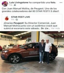 AMI Peugeot patrocina el STAR FEST LIVE cediendo 4 vehículos a los artistas