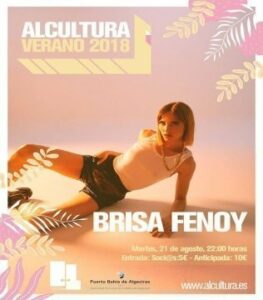 El 21 de agosto concierto de Brisa Fenoy en Alcultura