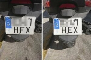 Recuperan una motocicleta robada cuya matrícula había sido falsificada con cinta aislante