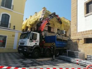 Las obras de rehabilitación de la Casa Millán continúan con la estabilización de la fachada