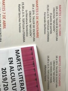 Vuelven los Martes Literarios a Alcultura el próximo martes, 1 de octubre de 2019