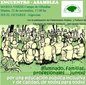 Marea Verde analizará en una asamblea los recortes en la educación del Campo de Gibraltar