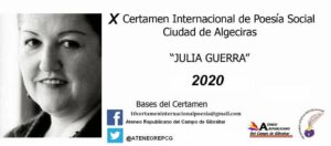 El Ateneo Republicano convoca el 10º Certamen Internacional de Poesía Social Julia Guerra" 