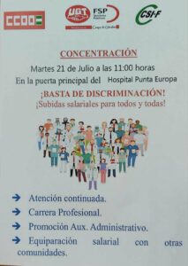 Los sindicatos vuelven a protestar mañana en el hospital para reclamar calidad en el empleo