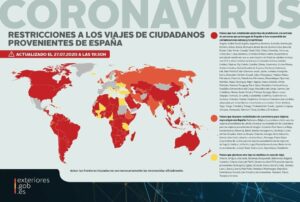 Un total de 109 países siguen prohibiendo la entrada de españoles o tienen suspendidas las conexiones