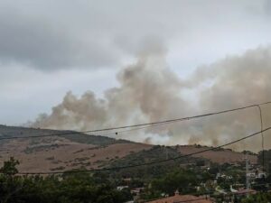 Un centenar de efectivos lucha contra las llamas del incendio del Cortijo de La Hoya