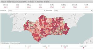 Todas las ciudades de más de 100.000 habitantes salvo Sevilla y Algeciras superan la tasa de 500 casos